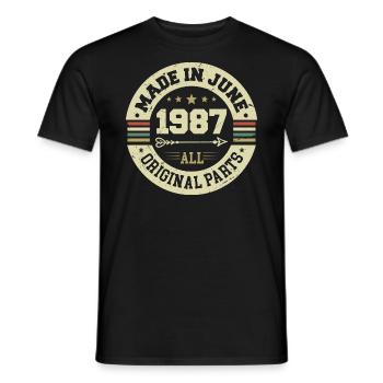 Juni 1987 Geburtstagsgeschenk Juni 1987 Juni 1987 - Männer T-Shirt - Schwarz - Vorne - AI Model Male 178 light (178cm)