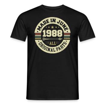 June 1988 Birthday Present June 1988 June 1988 - Men's T-Shirt - black - Front - AI Model Male 178 light (178cm)