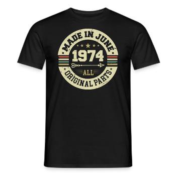 Juni 1974 Geburtstagsgeschenk Juni 1974 Juni 1974 - Männer T-Shirt - Schwarz - Vorne - AI Model Male 178 light (178cm)