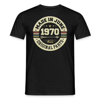 Juni 1970 Geburtstagsgeschenk Juni 1970 Juni 1970 - Männer T-Shirt - Schwarz - Vorne - AI Model Male 178 light (178cm)