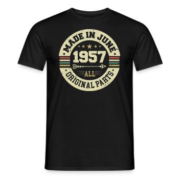 Juni 1957 Geburtstagsgeschenk Juni 1957 Juni 1957 - Männer T-Shirt - Schwarz - Vorne - AI Model Male 178 light (178cm)