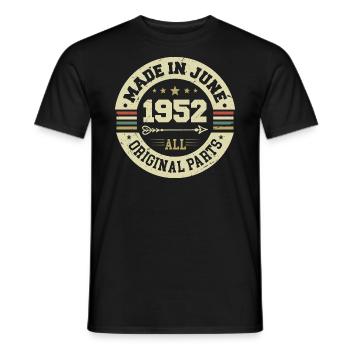 Juni 1952 Geburtstagsgeschenk Juni 1952 Juni 1952 - Männer T-Shirt - Schwarz - Vorne - AI Model Male 178 light (178cm)