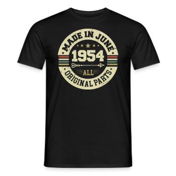 Juni 1954 Geburtstagsgeschenk Juni 1954 Juni 1954 - Männer T-Shirt - Schwarz - Vorne - AI Model Male 178 light (178cm)