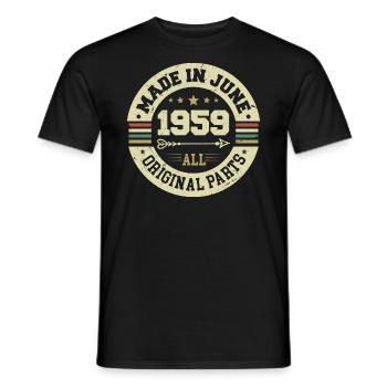 Juin 1959 Cadeau d’anniversaire Juin 1959 Juin 1959 - T-shirt homme - noir - Devant - AI Model Male 178 light (178cm)
