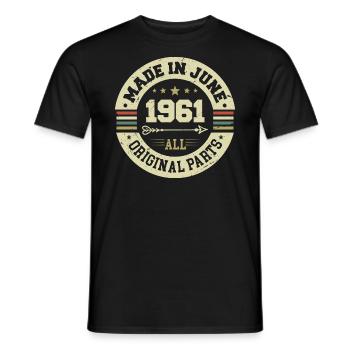 June 1961 Birthday Present June 1961 June 1961 - Men's T-Shirt - black - Front - AI Model Male 178 light (178cm)