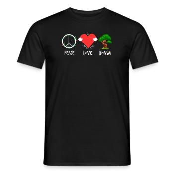 Peace Love Bonsai - Men's T-Shirt - black - Front - AI Model Male 178 light (178cm)