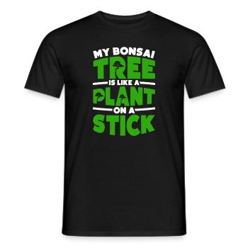 Mon bonsaï est comme une plante sur un - T-shirt homme - noir - Devant - AI Model Male 178 light (178cm)