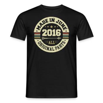 June 2016 Birthday Present June 2016 June 2016 - Men's T-Shirt - black - Front - AI Model Male 178 light (178cm)