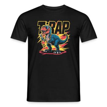 T-Rap Dinosaur Rapper - T-shirt homme - noir - Devant - AI Model Male 178 light (178cm)
