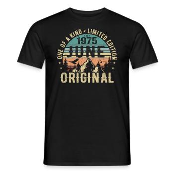 Légendaire depuis juin 1975 cadeau d’anniversaire 1975 - T-shirt homme - noir - Devant - AI Model Male 178 light (178cm)