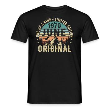 Légendaire depuis juin 1970 cadeau d’anniversaire 1970 - T-shirt homme - noir - Devant - AI Model Male 178 light (178cm)