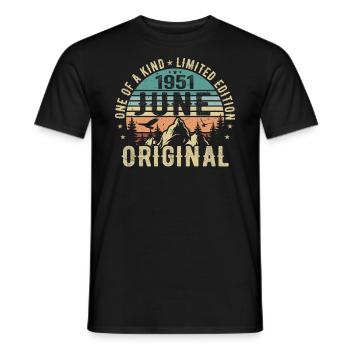 Légendaire depuis juin 1951 cadeau d’anniversaire 1951 - T-shirt homme - noir - Devant - AI Model Male 178 light (178cm)