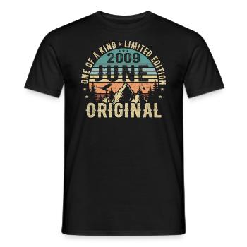 Legendär Seit Juni 2009 Geburtstag Geschenk 2009 - Männer T-Shirt - Schwarz - Vorne - AI Model Male 178 light (178cm)
