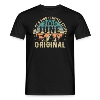 Legendary Since June 2005 Birthday Gift 2005 - Men's T-Shirt - black - Front - AI Model Male 178 light (178cm)