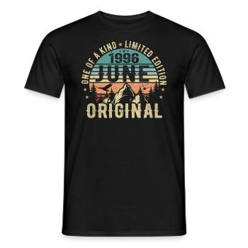 Legendary Since June 1996 Birthday Gift 1996 - Men's T-Shirt - black - Front - AI Model Male 178 light (178cm)