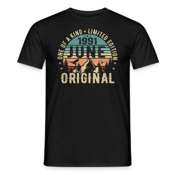 Légendaire depuis juin 1991 Cadeau d’anniversaire 1991 - T-shirt homme - noir - Devant - AI Model Male 178 light (178cm)