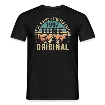 Légendaire depuis juin 1997 Cadeau d’anniversaire 1997 - T-shirt homme - noir - Devant - AI Model Male 178 light (178cm)
