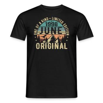Légendaire depuis juin 1998 Cadeau d’anniversaire 1998 - T-shirt homme - noir - Devant - AI Model Male 178 light (178cm)