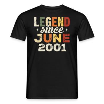 Juin 2001 Cadeau d’anniversaire Juin 2001 Juin 2001 - T-shirt homme - noir - Devant - AI Model Male 178 light (178cm)