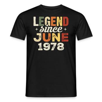 Juni 1978 Geburtstagsgeschenk Juni 1978 Juni 1978 - Männer T-Shirt - Schwarz - Vorne - AI Model Male 178 light (178cm)