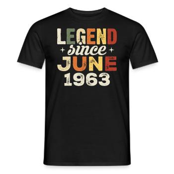 June 1963 Birthday present June 1963 June 1963 - Men's T-Shirt - black - Front - AI Model Male 178 light (178cm)