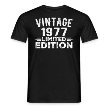 Year of birth 1977 Year of birth 1977 vintage - Men's T-Shirt - black - Front - AI Model Male 178 light (178cm)