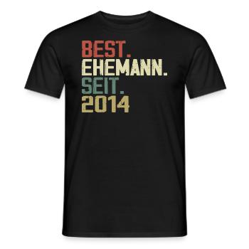 Best Ehemann Seit 2014 Geburtstagsgeschenk 2014 - Männer T-Shirt - Schwarz - Vorne - AI Model Male 178 light (178cm)
