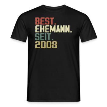 Best Ehemann Seit 2008 Geburtstagsgeschenk 2008 - Männer T-Shirt - Schwarz - Vorne - AI Model Male 178 light (178cm)