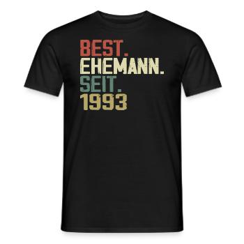 Best Ehemann Seit 1993 Geburtstagsgeschenk 1993 - Männer T-Shirt - Schwarz - Vorne - AI Model Male 178 light (178cm)