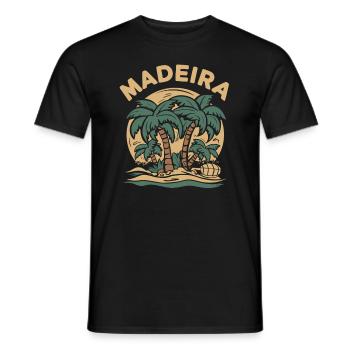Madère, Portugal - T-shirt homme - noir - Devant - AI Model Male 178 light (178cm)