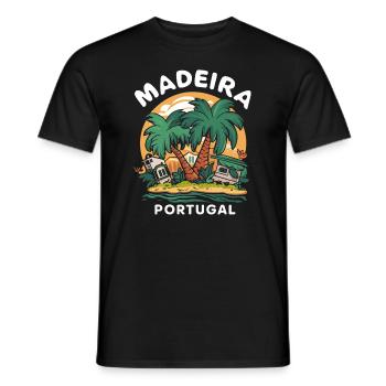 Madère, Portugal - T-shirt homme - noir - Devant - AI Model Male 178 light (178cm)