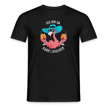 Festival de carnaval Costume de flamant rose de carnaval - T-shirt homme - noir - Devant - AI Model Male 178 light (178cm)