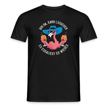 Costume de flamant rose de carnaval de festival de carnaval - T-shirt homme - noir - Devant - AI Model Male 178 light (178cm)