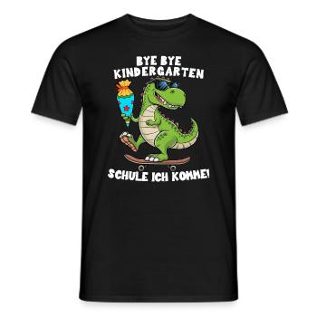 School Enrollment Back to School Boys Schoolchild Dino Trex - Men's T-Shirt - black - Front - AI Model Male 178 light (178cm)