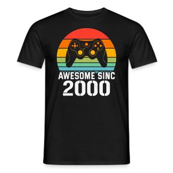 2000 Anniversary Gift For All Gamers 2000 - Men's T-Shirt - black - Front - AI Model Male 178 light (178cm)