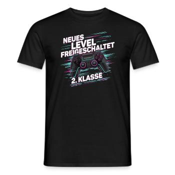 Boys Schoolchild 2nd Grade Gamer Gamer - Men's T-Shirt - black - Front - AI Model Male 178 light (178cm)