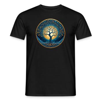 Nordic Celtic Tree Tree Of Life Tree Of Life - Men's T-Shirt - black - Front - AI Model Male 178 light (178cm)