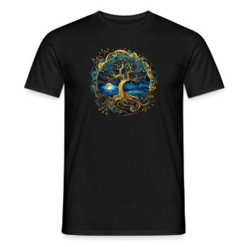 Nordic Celtic Tree Tree Of Life Tree Of Life - Men's T-Shirt - black - Front - AI Model Male 178 light (178cm)