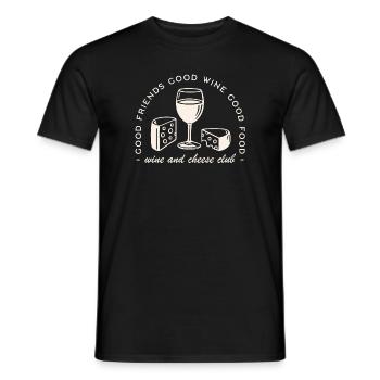 Wine and cheese party night - Men's T-Shirt - black - Front - AI Model Male 178 light (178cm)