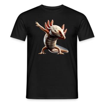 Dabbing Axolotl Animal Animal Lover Cool Motif Dab - Men's T-Shirt - black - Front - AI Model Male 178 light (178cm)