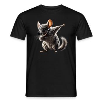 Dabbing Chinchilla Animal Animal Lover Cool Dab - Men's T-Shirt - black - Front - AI Model Male 178 light (178cm)