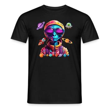 Außerirdischer aus dem Weltraum. - Männer T-Shirt - Schwarz - Vorne - AI Model Male 178 light (178cm)