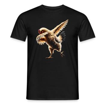 drôle dabbing poulet fermier amoureux des animaux dab - T-shirt homme - noir - Devant - AI Model Male 178 light (178cm)