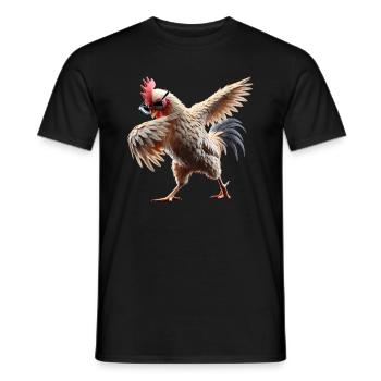 drôle dabbing poulet fermier amoureux des animaux dab - T-shirt homme - noir - Devant - AI Model Male 178 light (178cm)