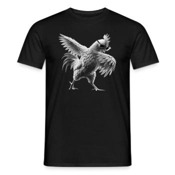 drôle dabbing poulet fermier amoureux des animaux dab - T-shirt homme - noir - Devant - AI Model Male 178 light (178cm)