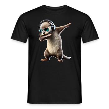 Funny Dabbing Otter Dance Animal Lover Dab - Men's T-Shirt - black - Front - AI Model Male 178 light (178cm)