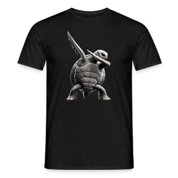 Drôle Dabbing Tortue de mer Amoureux des animaux - T-shirt homme - noir - Devant - AI Model Male 178 light (178cm)