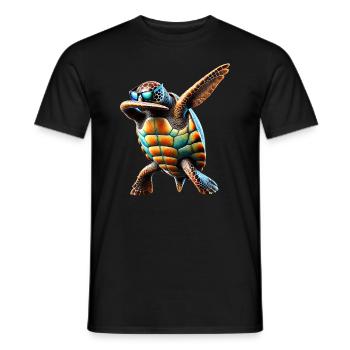 Drôle Dabbing Tortue de mer Amoureux des animaux - T-shirt homme - noir - Devant - AI Model Male 178 light (178cm)
