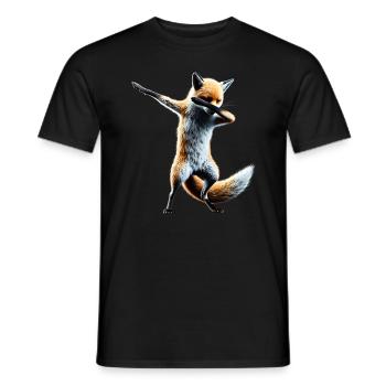 Lustiger Dabbing Fuchs Dance Tierliebhaber Dab - Männer T-Shirt - Schwarz - Vorne - AI Model Male 178 light (178cm)