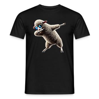 Lustiger Dabbing Schaf Tanzen Tierliebhaber Dab - Männer T-Shirt - Schwarz - Vorne - AI Model Male 178 light (178cm)